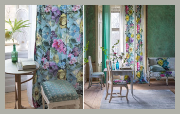 Ткани для штор с розами  Designers Guild